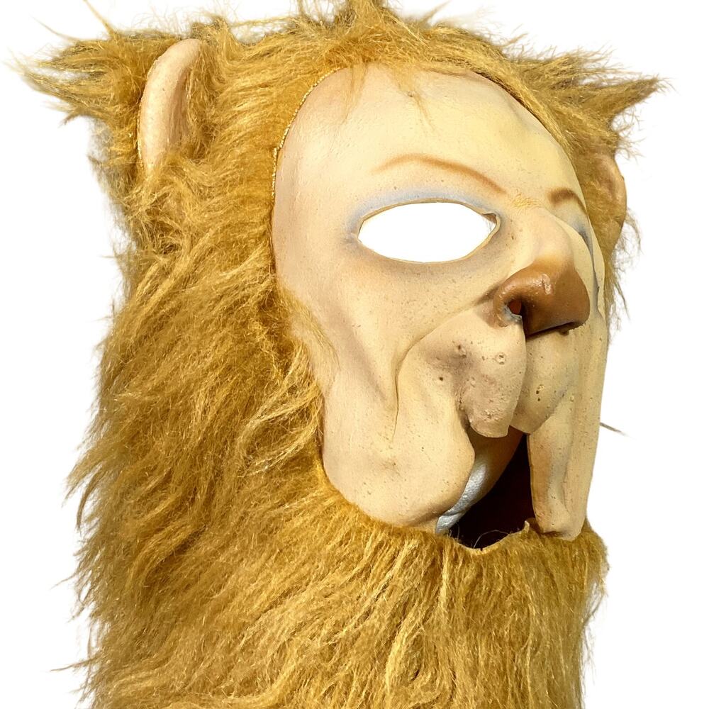 Vintage The Wizard of Oz Cowardly Lion Overhead Deluxe Latex Mask Adult Costume
